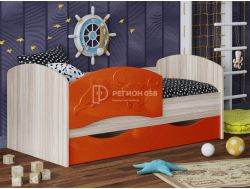 Кровать Дельфин-3 МДФ 1,6 фасад 3Д Апельсин металлик