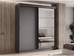 Шкаф-купе Гранд-1 Графит 2000 двери Зеркало-ЛДСП