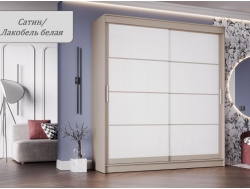 Шкаф-купе Гранд-1 Сатин 2000 двери Лакобель белый