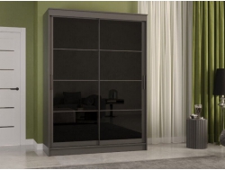 Шкаф-купе Гранд-1 Графит 1600 двери Лакобель черный